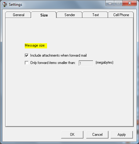 General options for forwarding messages